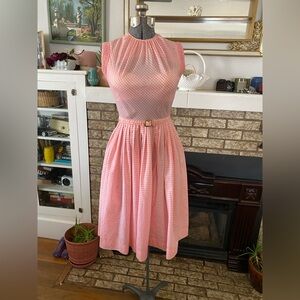 1960s Brigitte Bardot Pink gingham dress